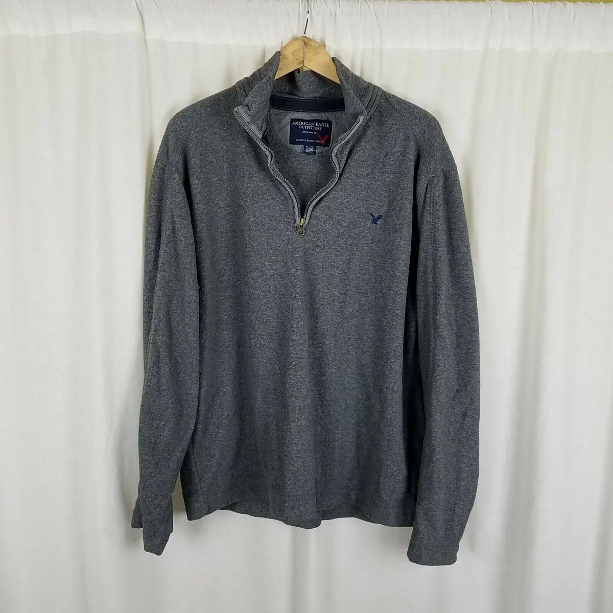 American Eagle Fleece 1/4 Zip Pullover Sweater Jacket Mens Xl Sweatshirt Henly 1