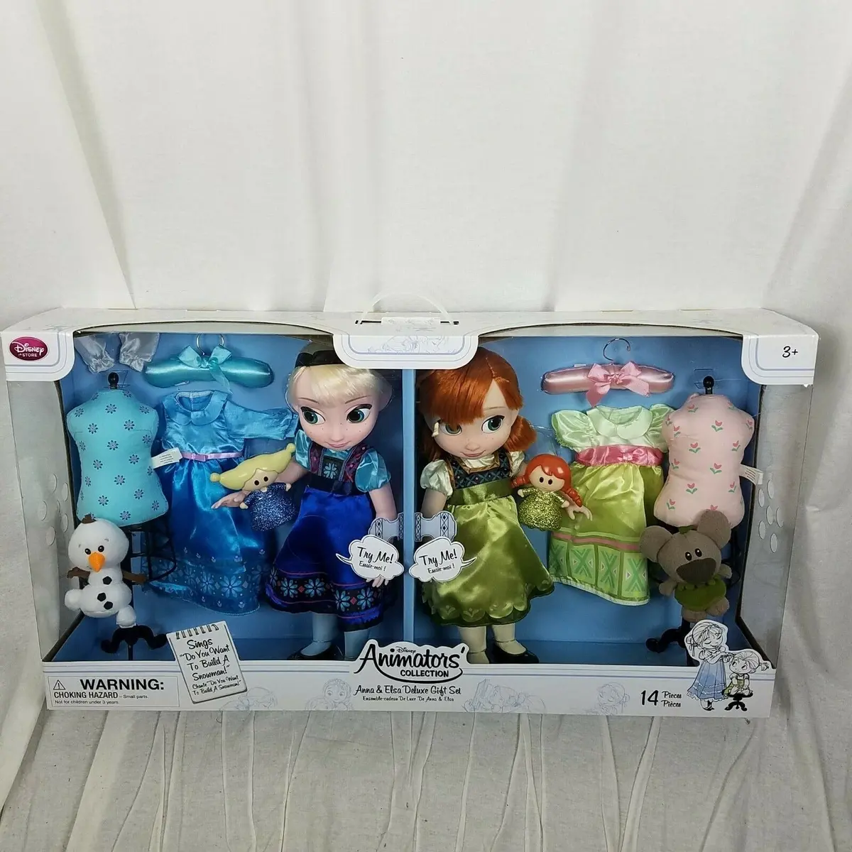 Disney Store Animators' Collection 16" Anna & Elsa Deluxe Gift Set Dolls Frozen 1