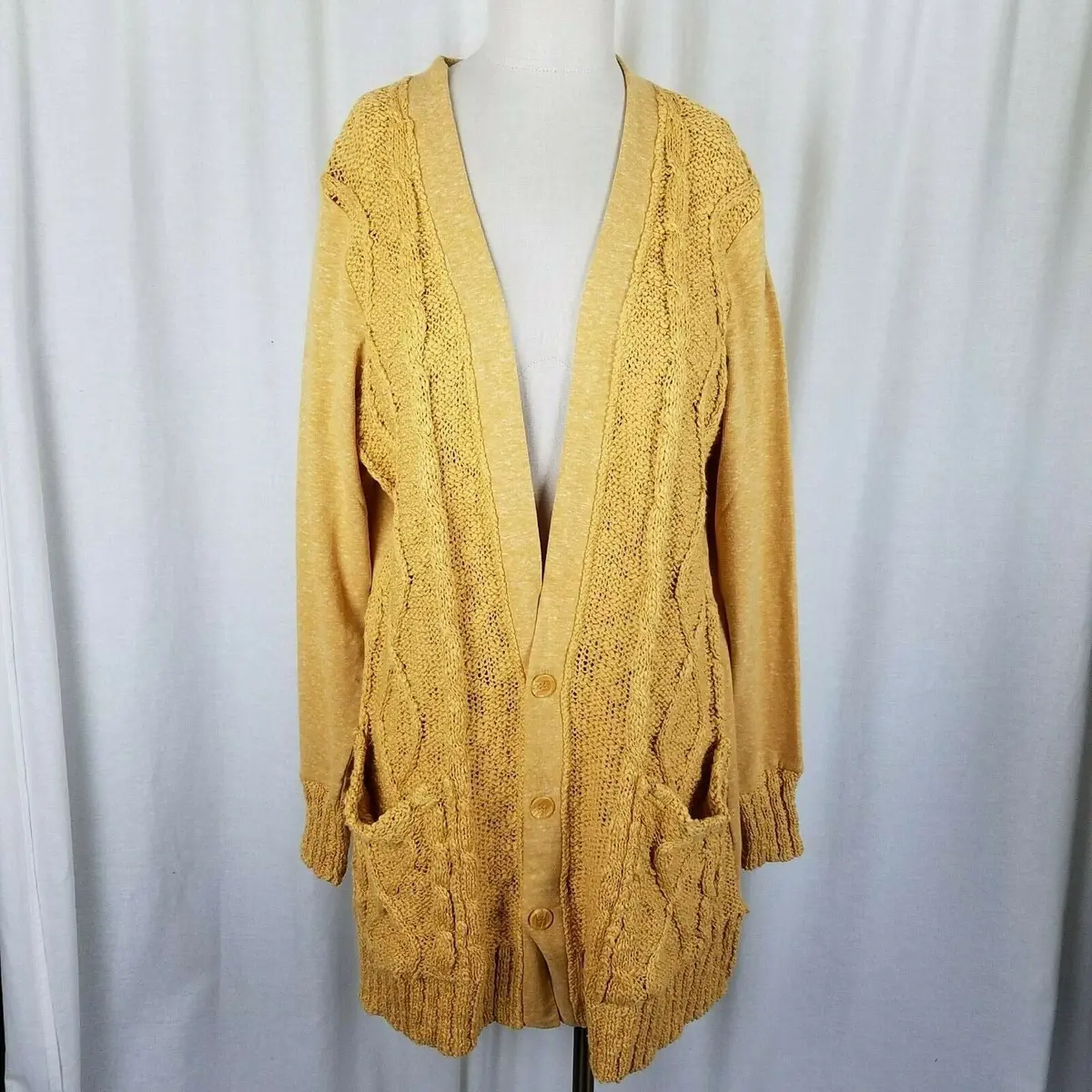 Evy's Tree The Chloe Curry Knit Long Sweater Cardigan Coat Womens 1X Coatigan 1