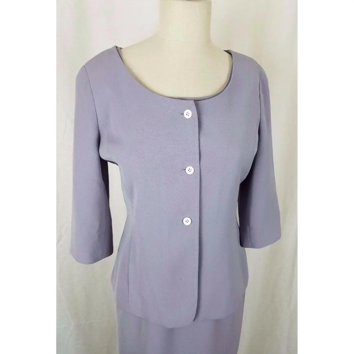 Jones Wear 2 Piece Dress & Jacket Outfit Set Suit Womens 6 Lilac Lavender 2