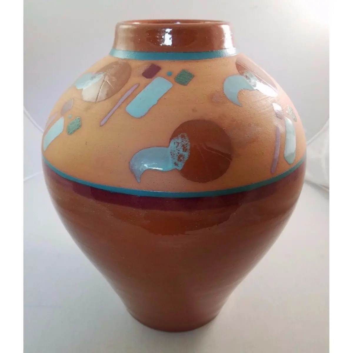 Amadio Smith Laguna Southwestern Raku Pottery Huge Floor Vase Art Decor Signed 1
