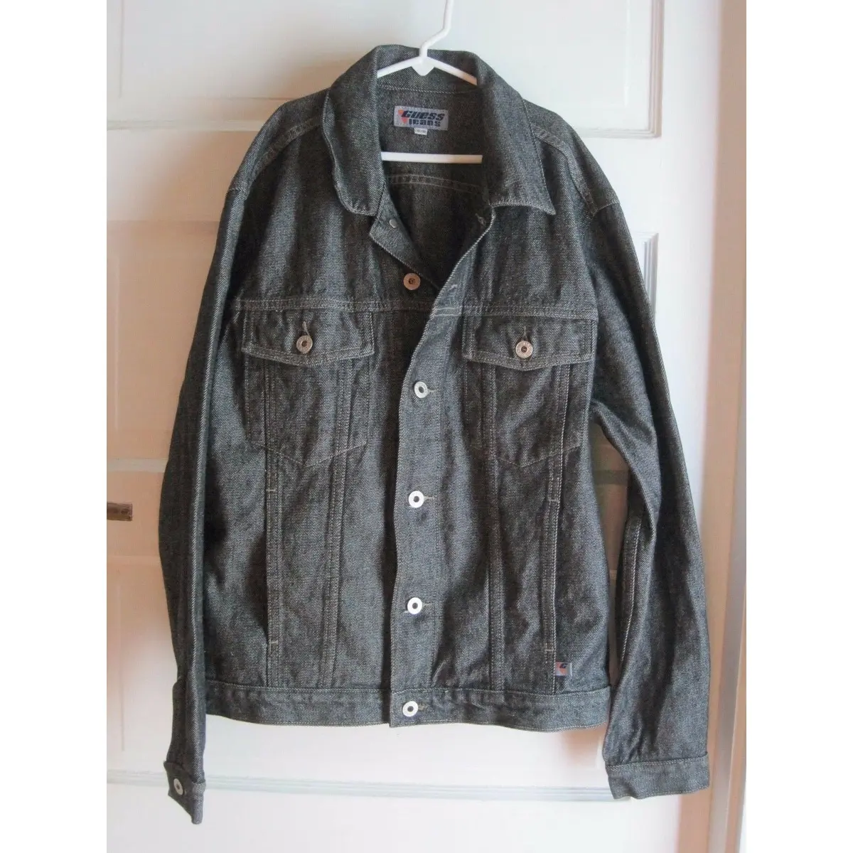 Guess Jeans Denim Jean Trucker Jacket Youth Kids Boys 16 18 Black Street Urban 1