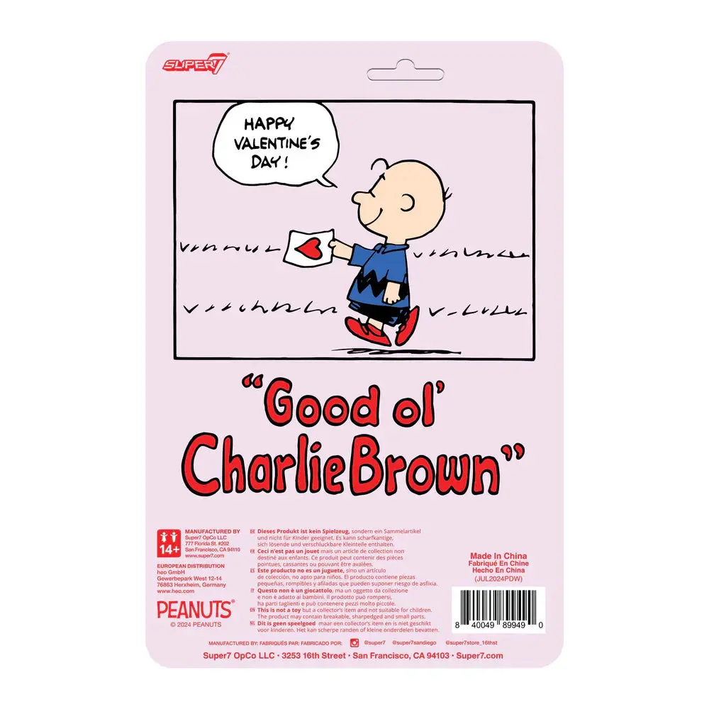 Super7 Reaction Figures - Peanuts - Charlie Brown (Valentine Delivery) 3.75 Action Figure (89949) Low Stock 2