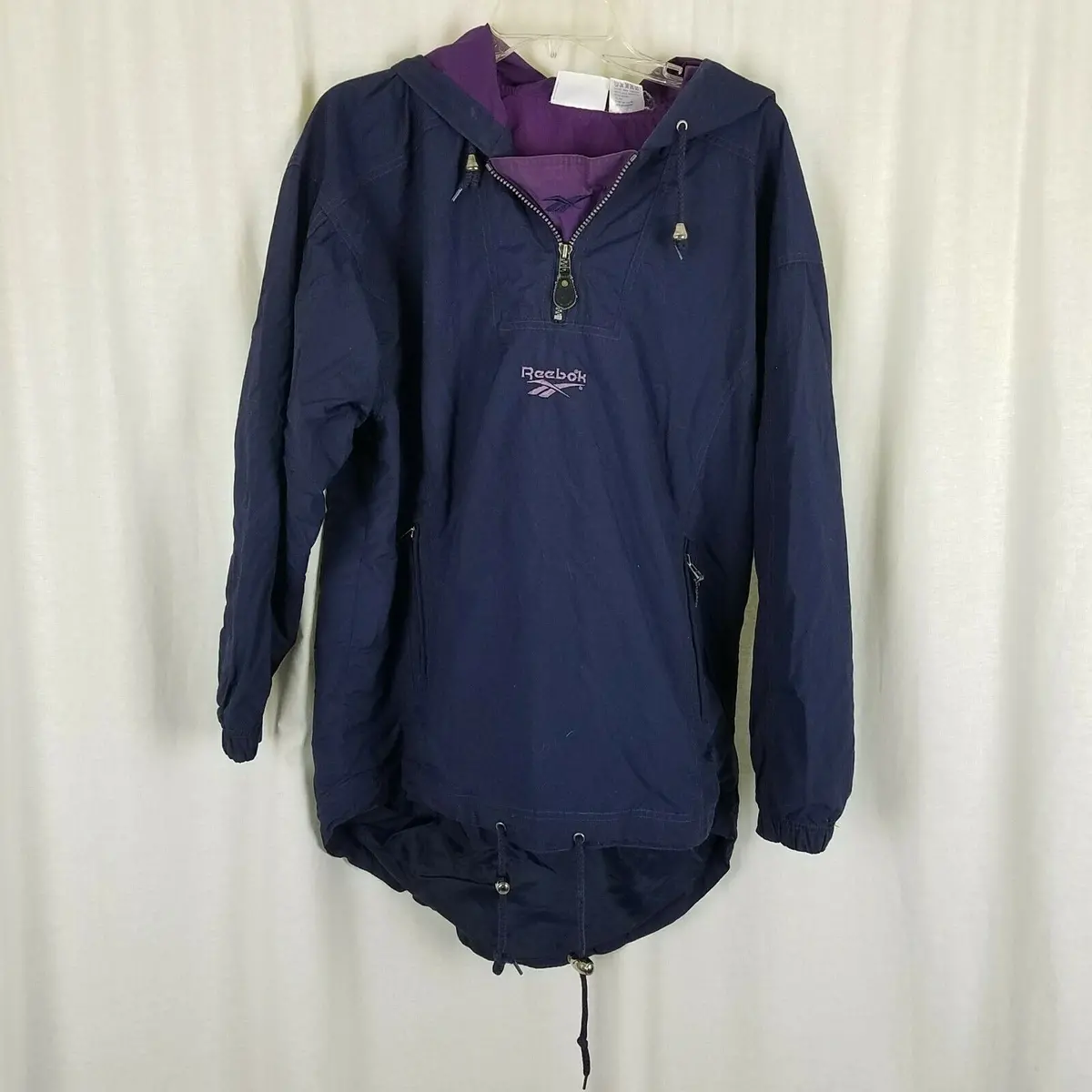 Reebok Hooded Lightweight Jacket Shell Anorak Windbreaker Mens S Vintage 80S 90S 1