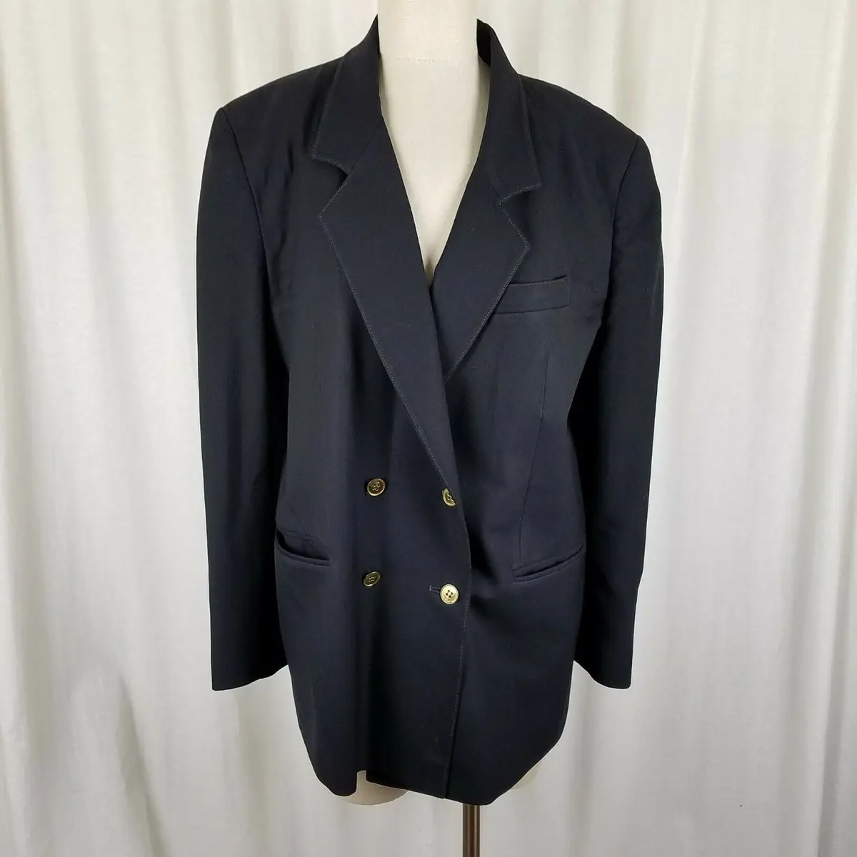 Vintage Giorgio Sant Angelo Wool Double Breasted Blazer Jacket Womens 12 80S 1