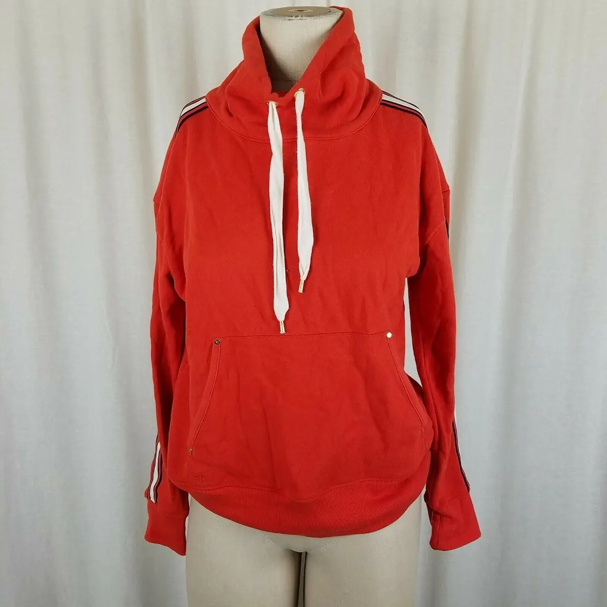 Lauren Ralph Lauren Jersey Knit Funnel Neck Sweatshirt Sweater Womens Xs Red 1