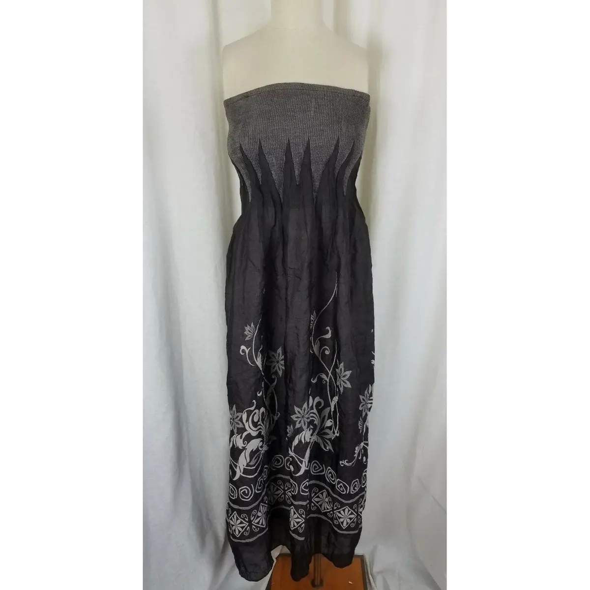 Lapis Multi Way Smocked Tube Top Summer Maxi Dress Skirt Combo Womens One Size 1