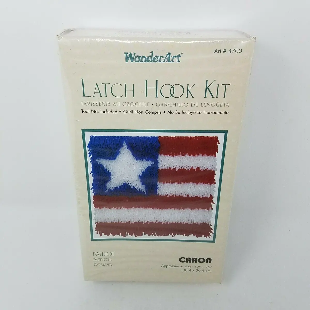 Wonderart Latch Hook Kit 12"X12" Patriot American Flag Arts Crafts 4Th Of July 1