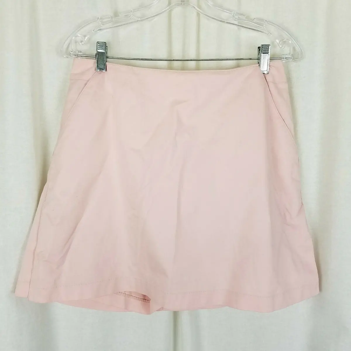 Adidas Stretch Tennis Golf Skort Skirt + Shorts Womens 10 Pastel Pink Cotton 1