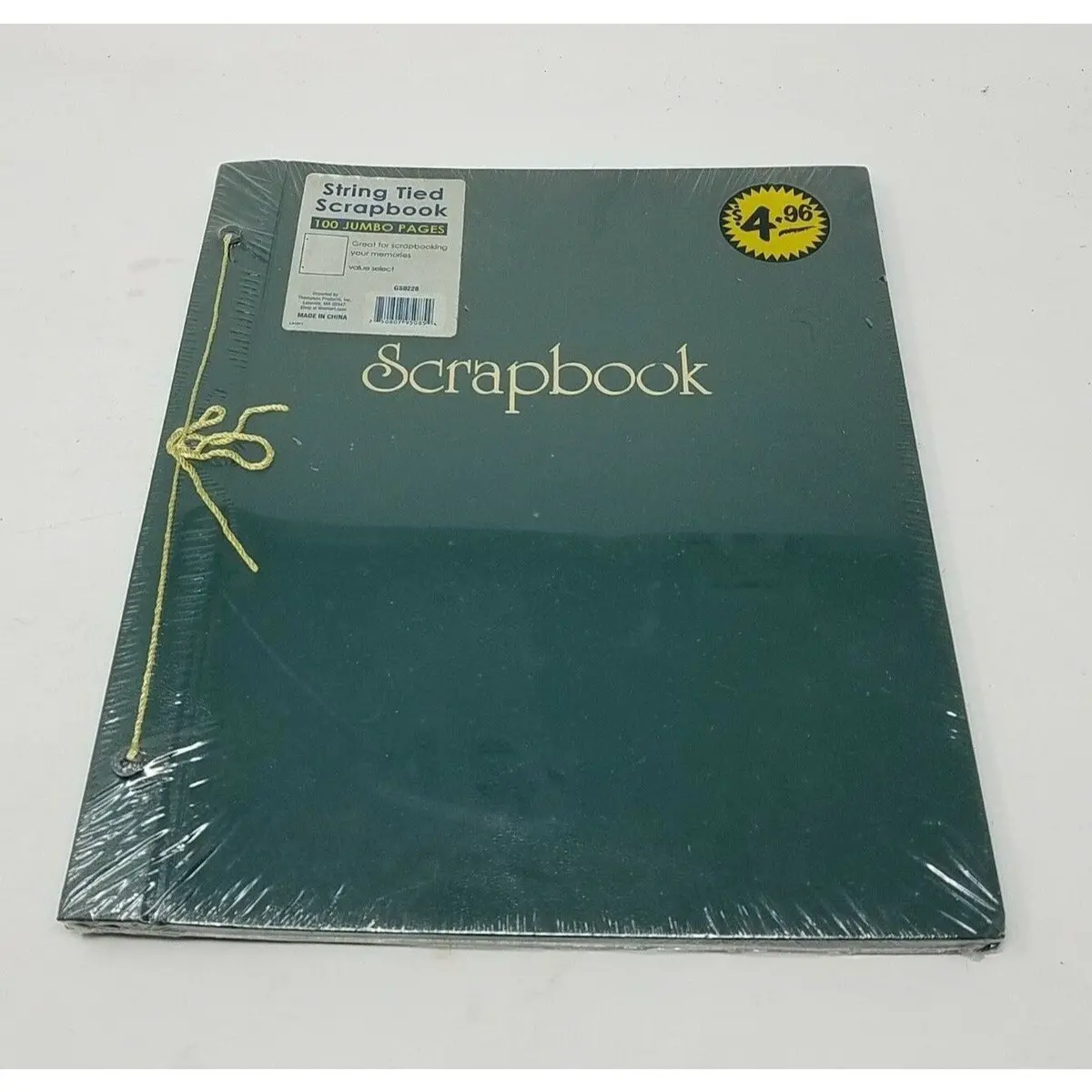 Vintage String Tied Green Scrapbook 12"X14" Photo Album Thompson Products Nos 1