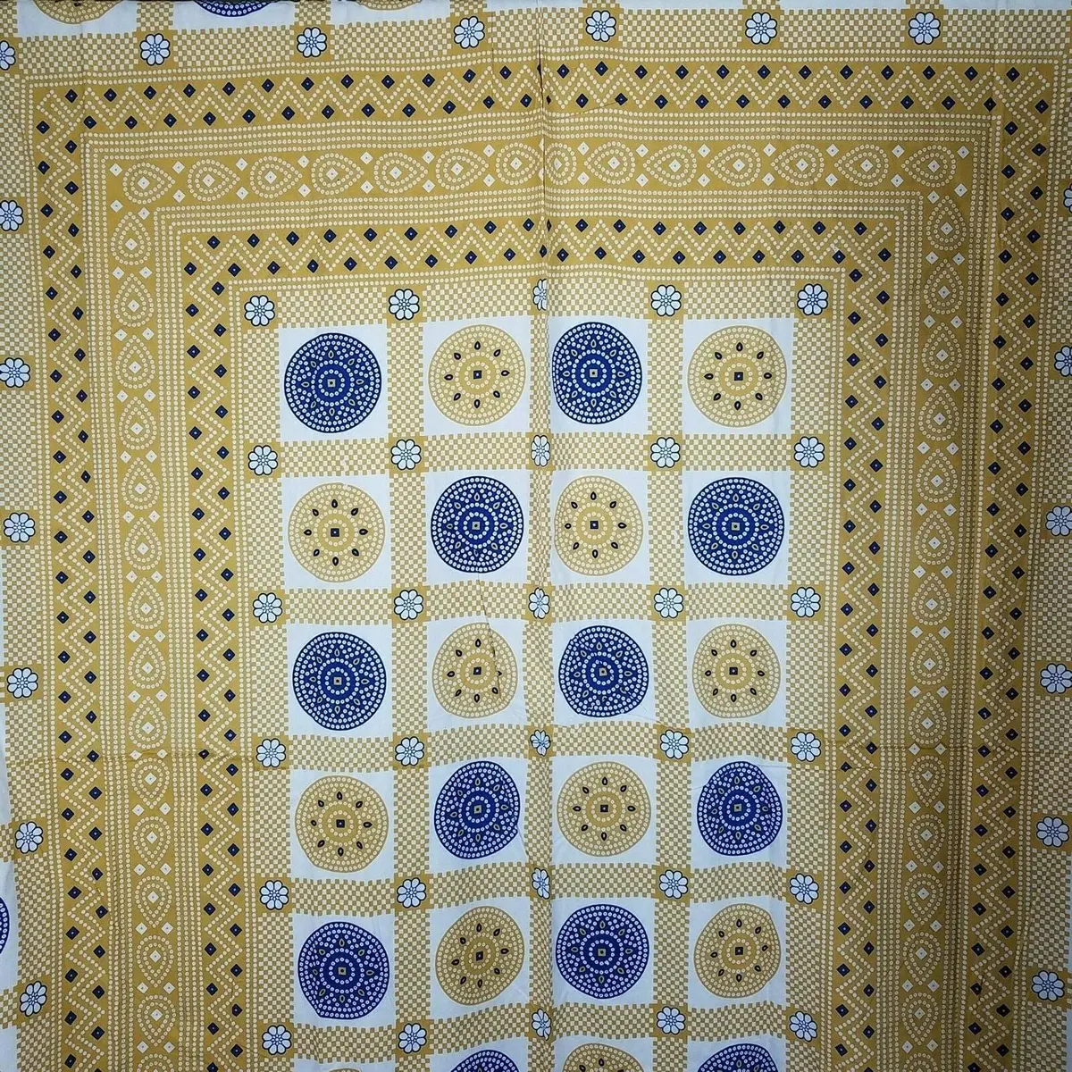 Henna Print Cotton Tapestry Screenprint Blanket Topper Sheet Bedspread India Nwt 1
