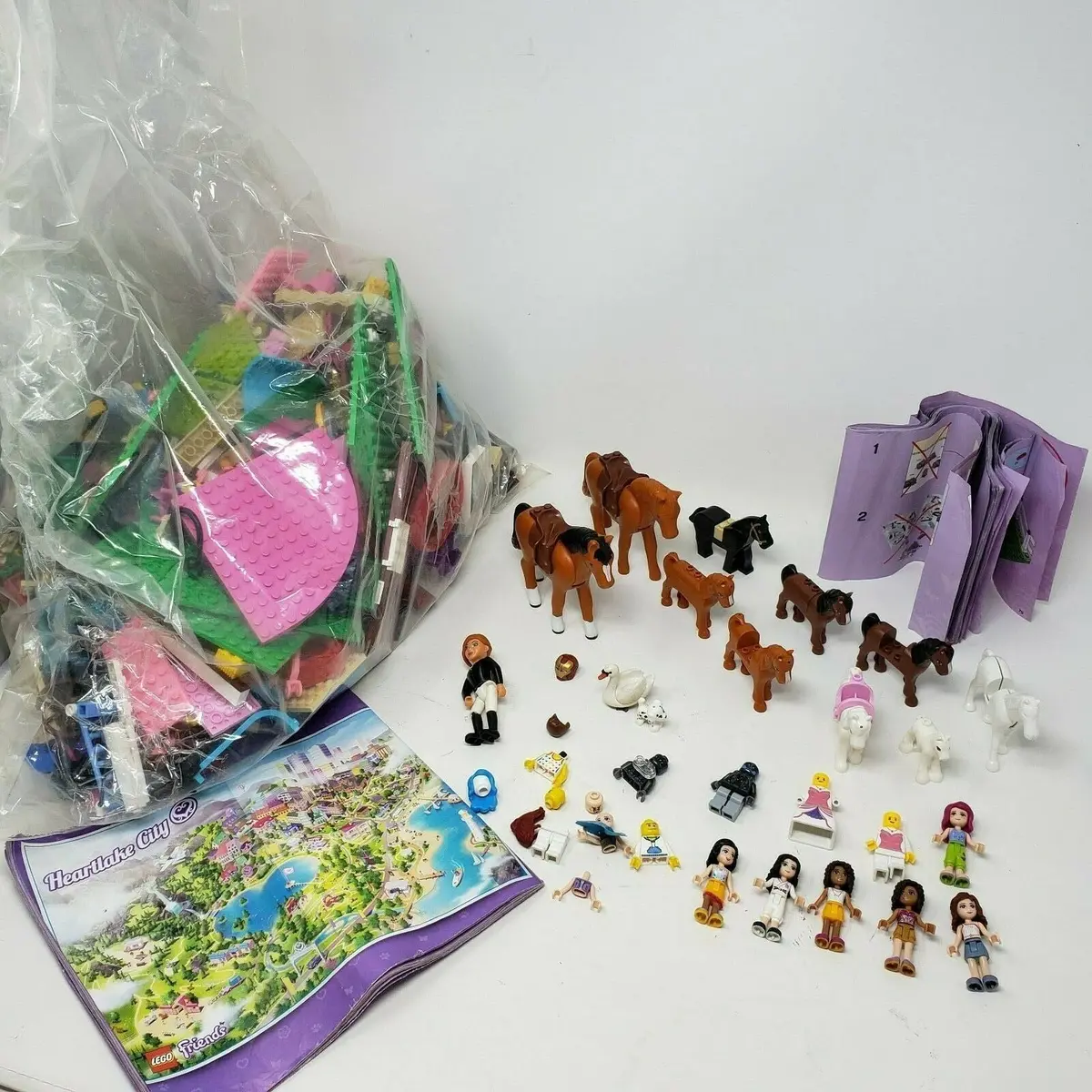 Lego Friends Stable Minifigures Horses Pink Bricks Parts Sets Bulk Lot 6Lb 3189 1