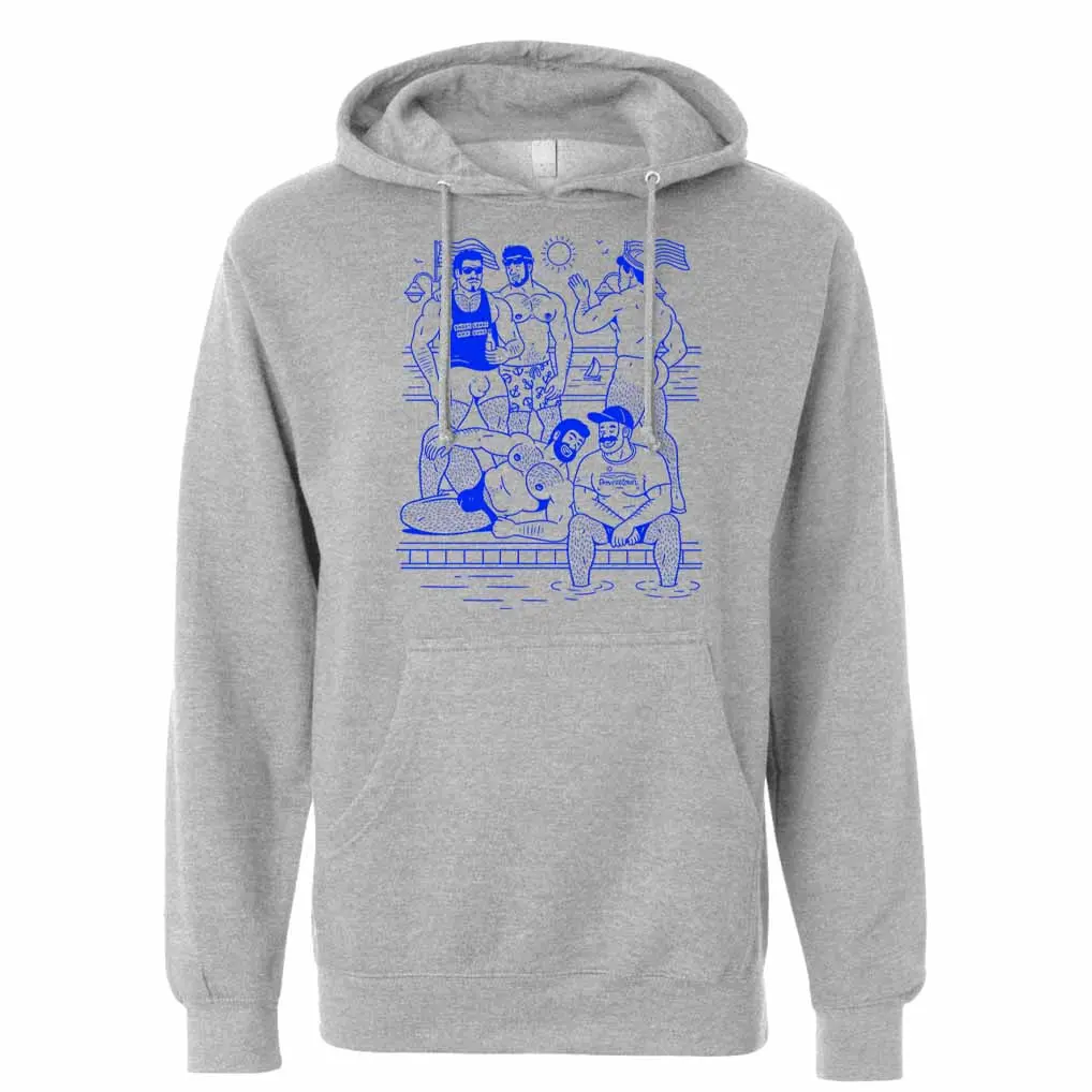 Ptown Boatslip Tea Pullover Grey Hooded Sweatshirt 1