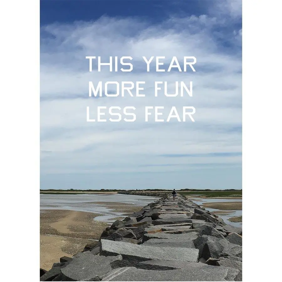 This Year More Fun Less Fear Breakwater Postcard 1