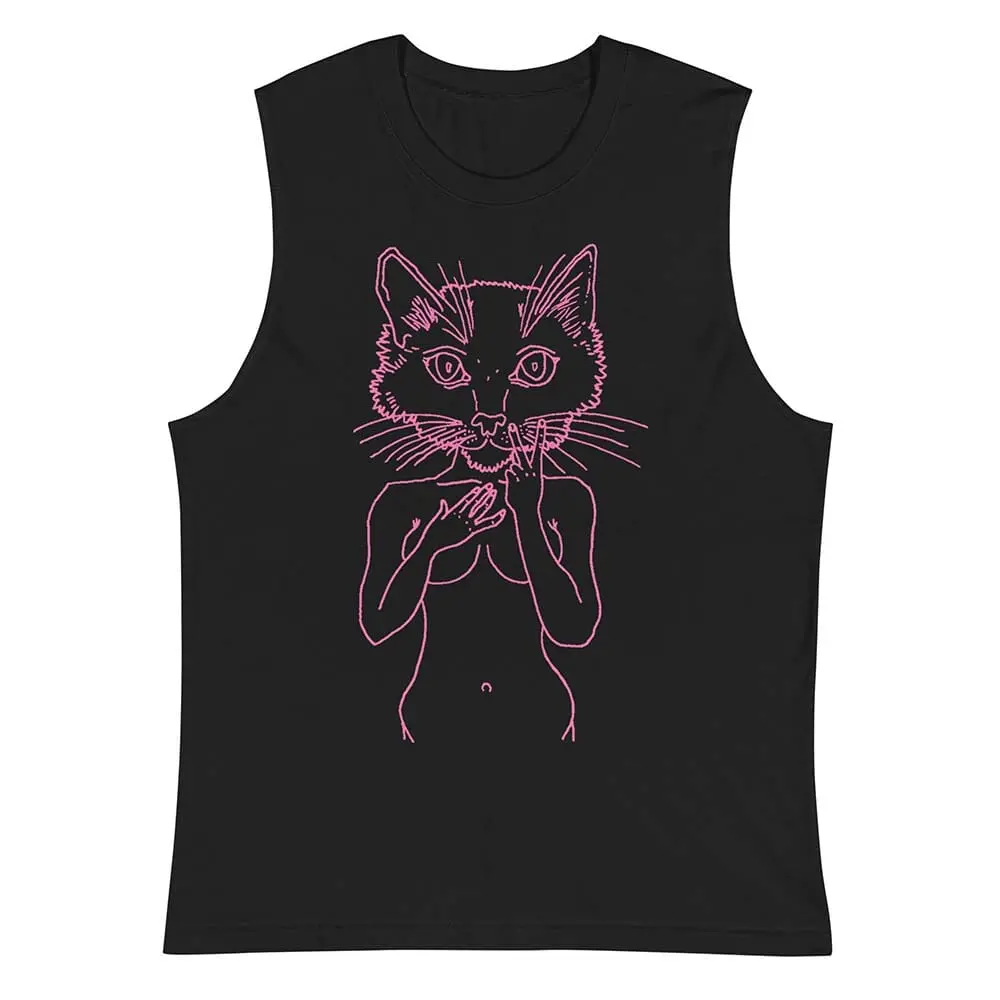 Pink Pussycat Sleeveless T-Shirt - Ppfa 2