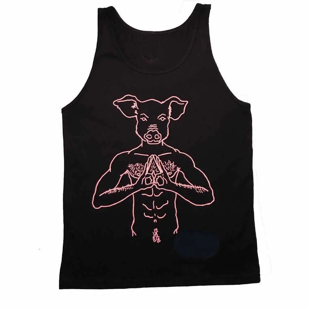 Pig Head Pink Print Tank 1