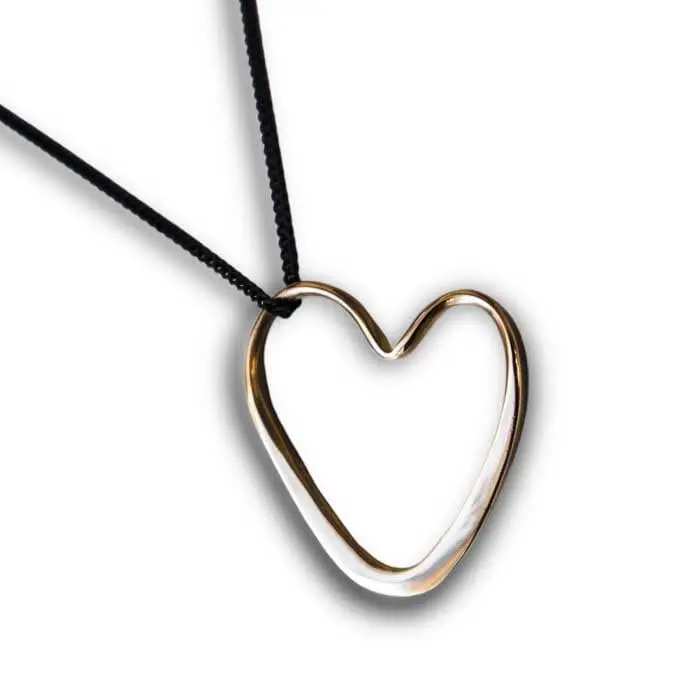 Open Heart Necklace In Bronze 1