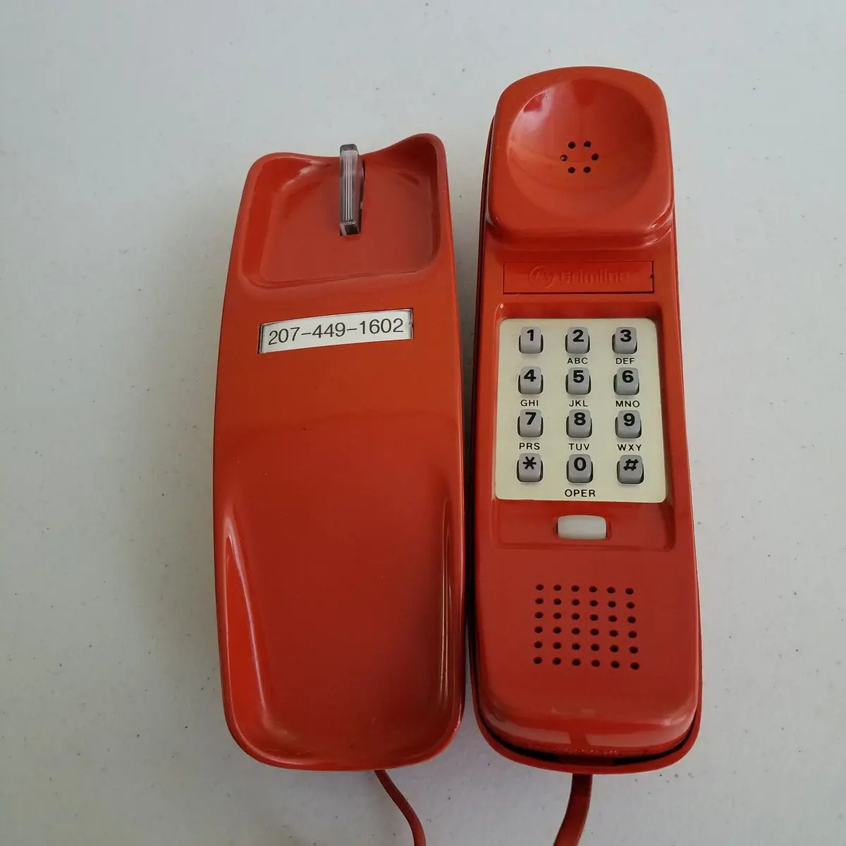Western Electric Touch Tone Push Button Trimline Wall Phone Orange Telephone 1