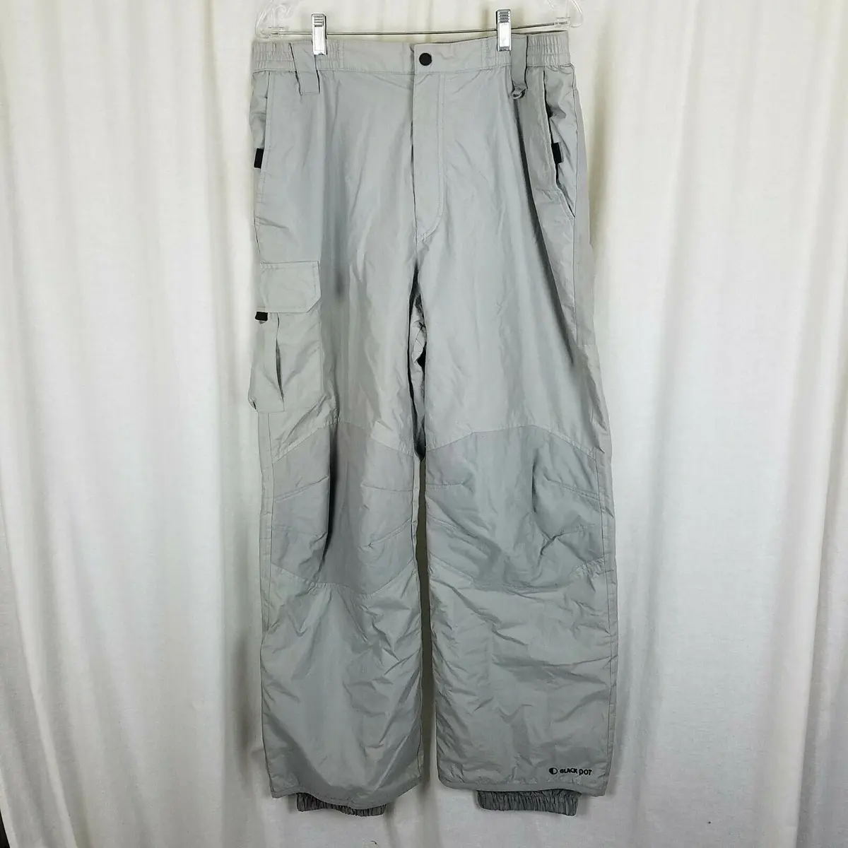 Black Dot Outerwear Nylon Water Resistant Winter Snow Pants Mens L Insulated 1