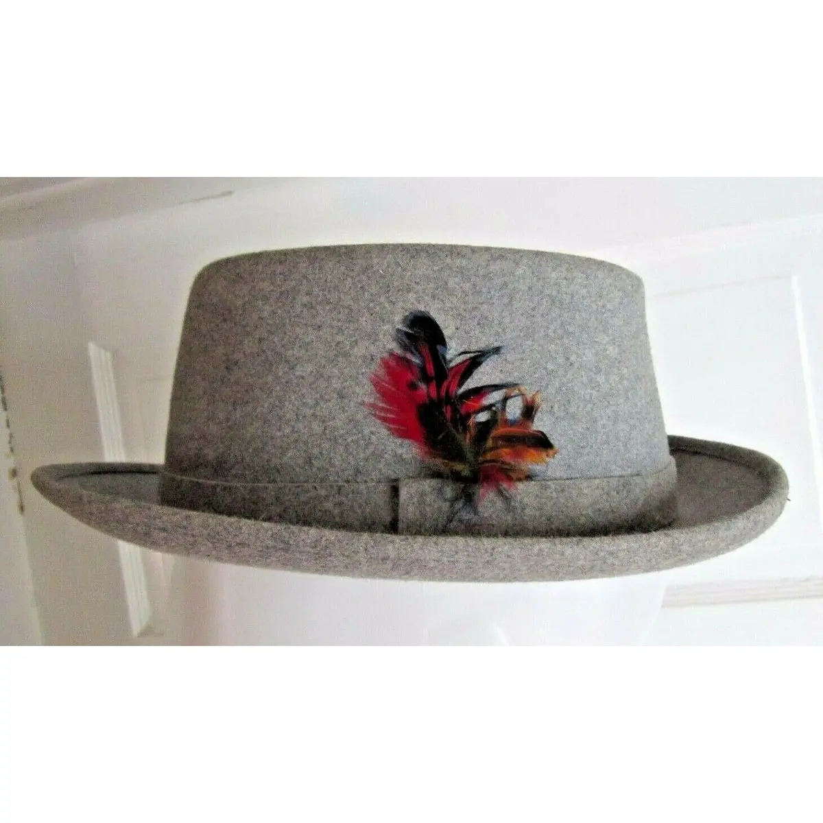 Vintage Adams Premier Quality Aqua Shed Gray Fedora Wool Felt Hat 6 7/8 Chapeau 1