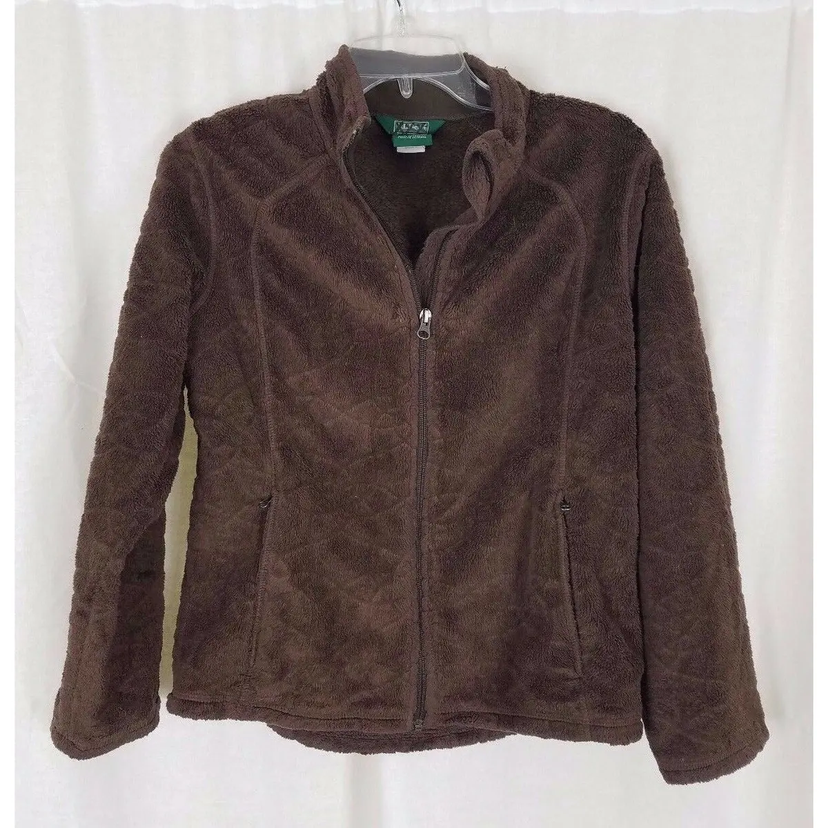Ll Bean Kids Fleece Jacket Girls L 14 16 Chocolate Brown Soft Fitted 3 Season 1