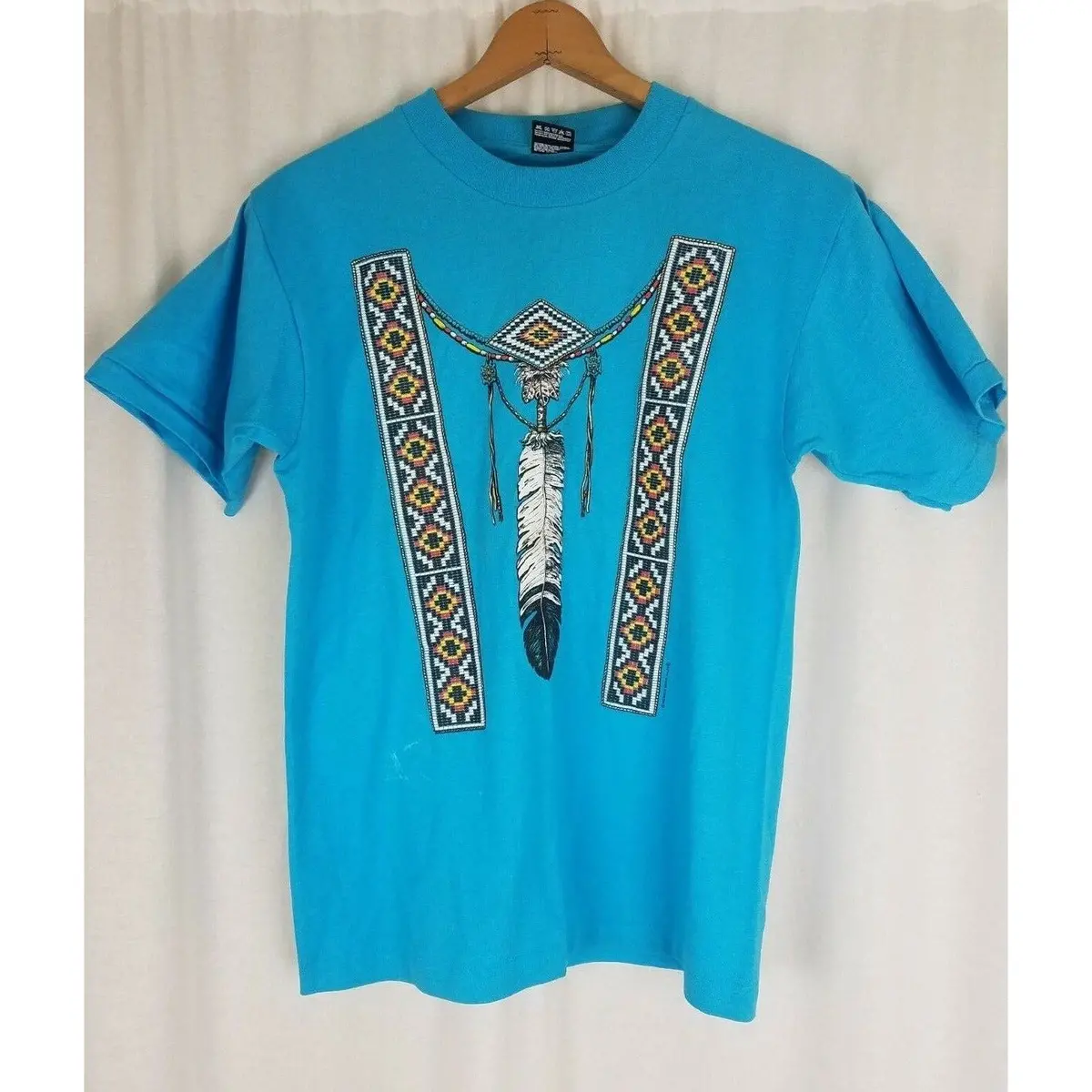 Vintage Moxie Alley Native American Travel Souvenir Tee Shirt Tshirt Mens M Blue 1
