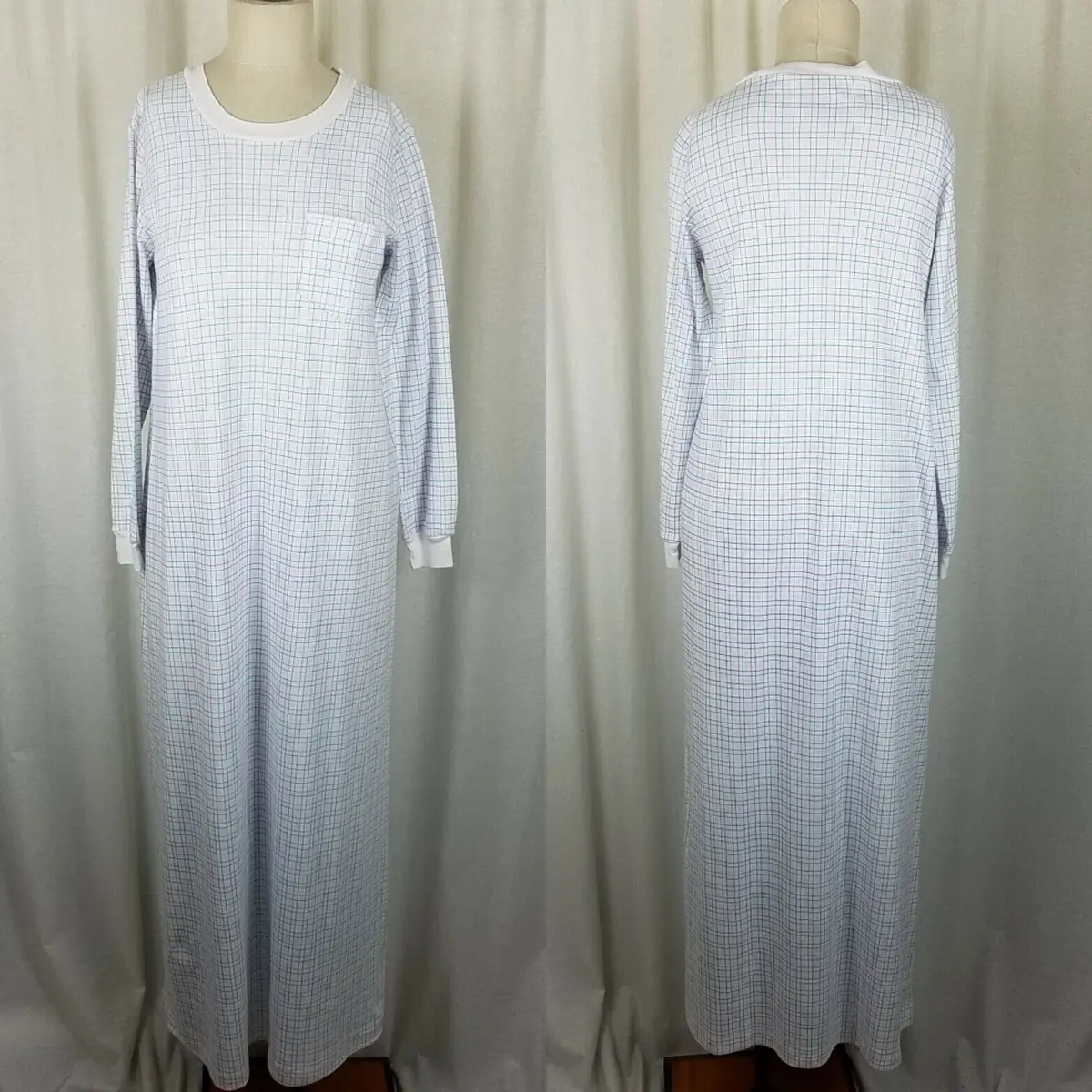 Vintage J Christopher Eagles Eye Tshirt Plaid Flannel Nightgown Nightie Womens S 1