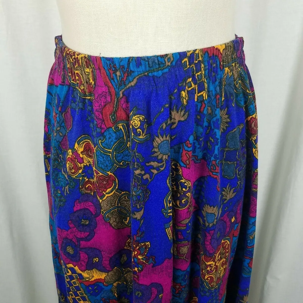 Essay Sharon Anthony Broomstick 80S Long Maxi Elastic Skirt Womens L Vintage Usa 2