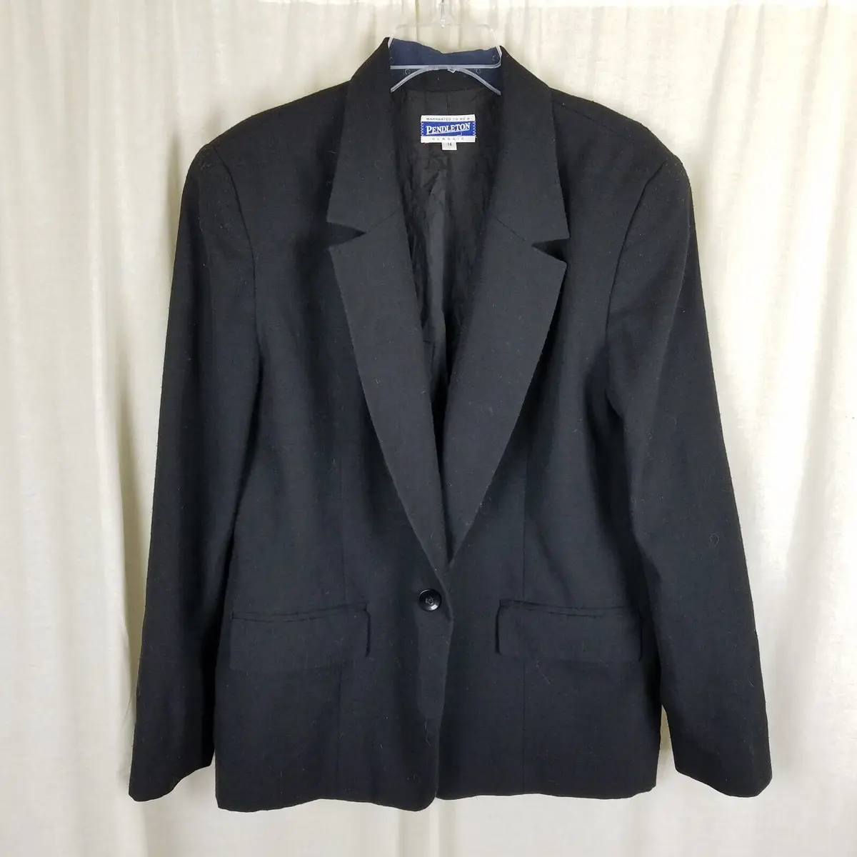 Vintage Pendleton Classic Worsted Wool Tailored Blazer Jacket Womens Size 14 Usa 1