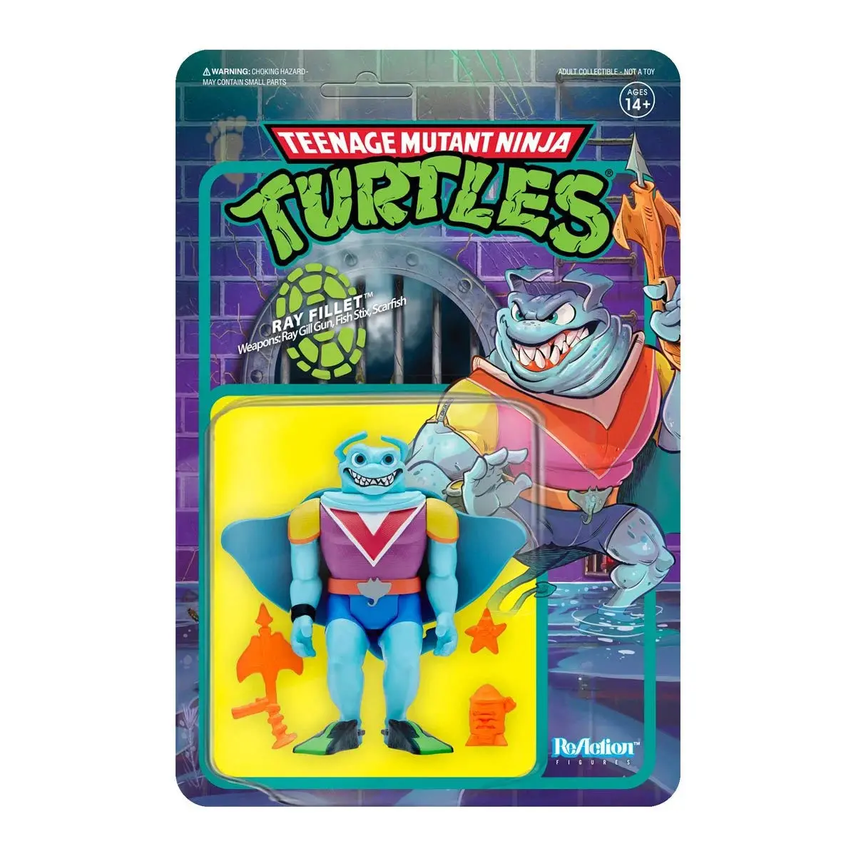 Super7 Reaction Figures - Teenage Mutant Ninja Turtles - Ray Fillet Action Figure 1