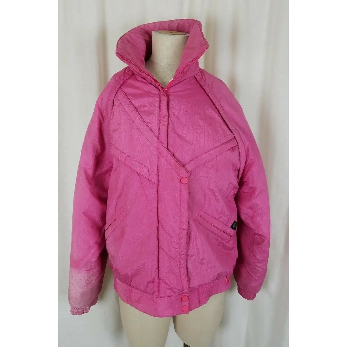 Vintage Skyr Gore-Tex Retro Neon Loud 90S Parka Ski Puffer Jacket Womens 10 Pink 1