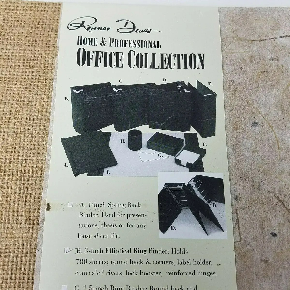 Renner Davis 3" Elliptical 3 Ring Binder Banana Rattan Woven Paper Photo Album 2
