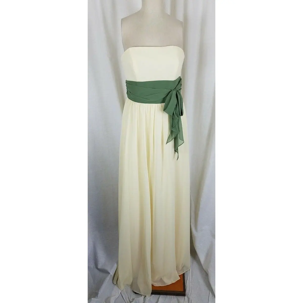Alfred Angelo Long Maxi Chiffon Flowing Twirl Dress Womens 10 Formal Gown Prom 1