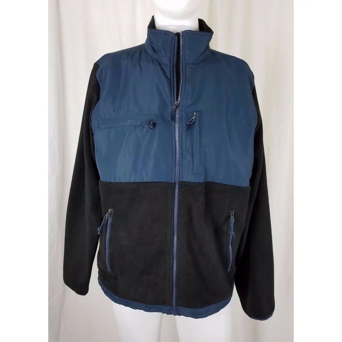 Us Life Lightweight Fleece Jacket Mens L Full Zip Up 3-In-1 Insert Colorblock 1