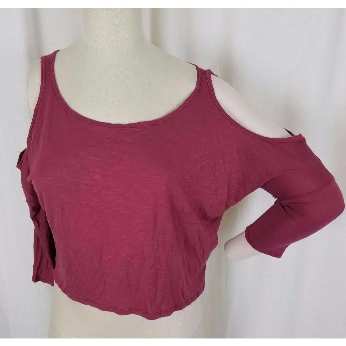 Abercrombie & Fitch Off Cold Shoulder Jersey Knit Top Tunic Shirt Womens Xs 1