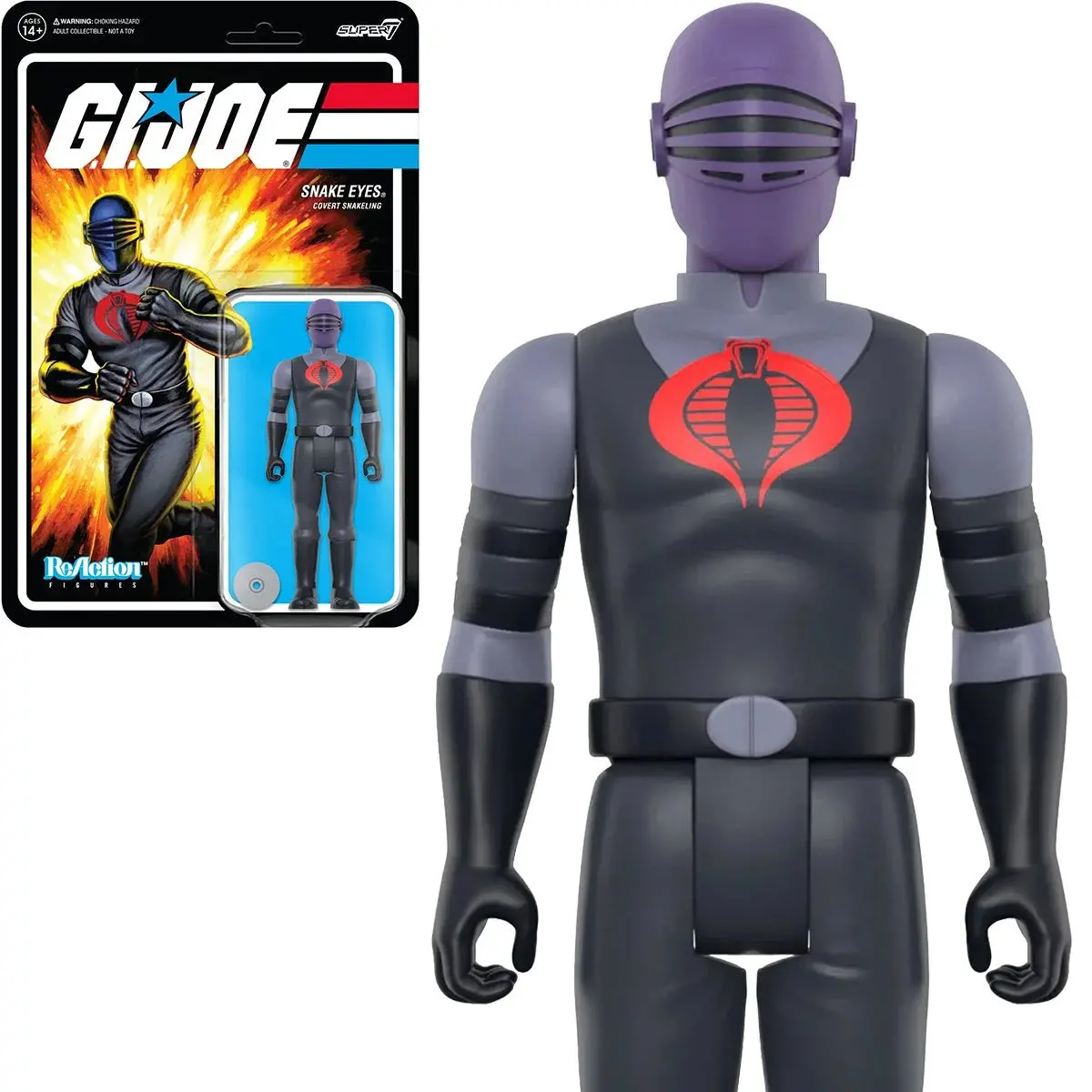 Super7 Reaction Figures - G.I. Joe (Wave 4) Snake Eyes (V4) Covert Snakeling Action Figure (82034) Low Stock 1