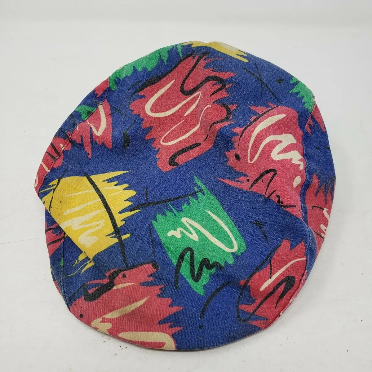 Bright Loud Painters Newsboy Cabbie Driver Flat Cap Hat Beret Vintage 80S Mens L 1