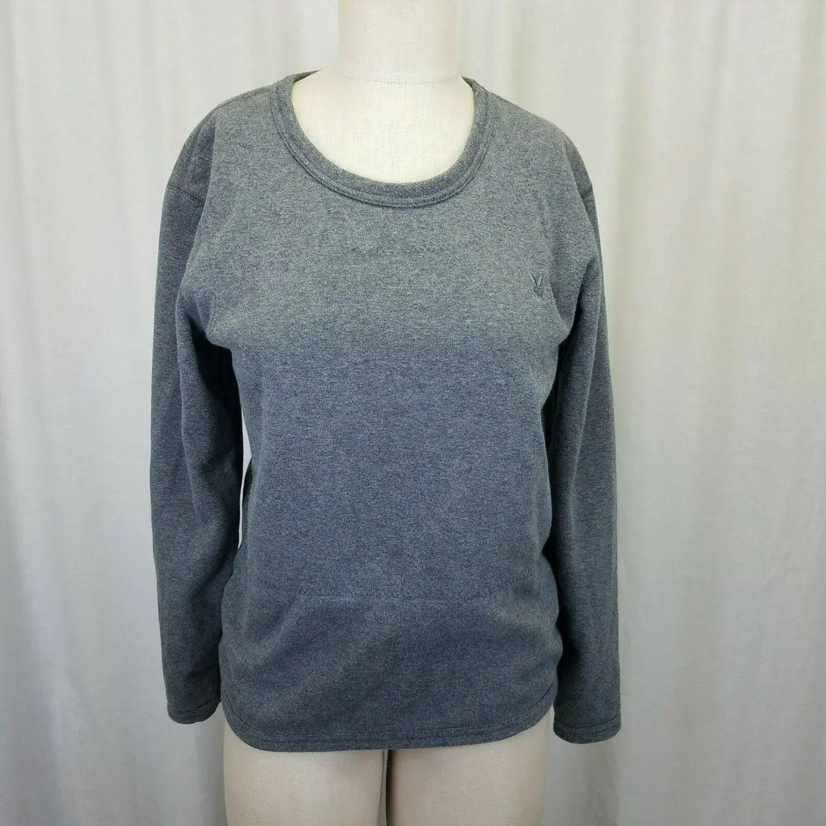 Playboy Fleece Lined Jersey Knit Gray Crewneck Sweatshirt Top Womens Xl 175/100 1