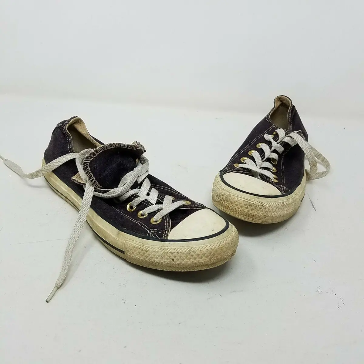 Converse All Star Black Double Tongue Lo Tops Fashion Sneakers Shoes Womens 8 1