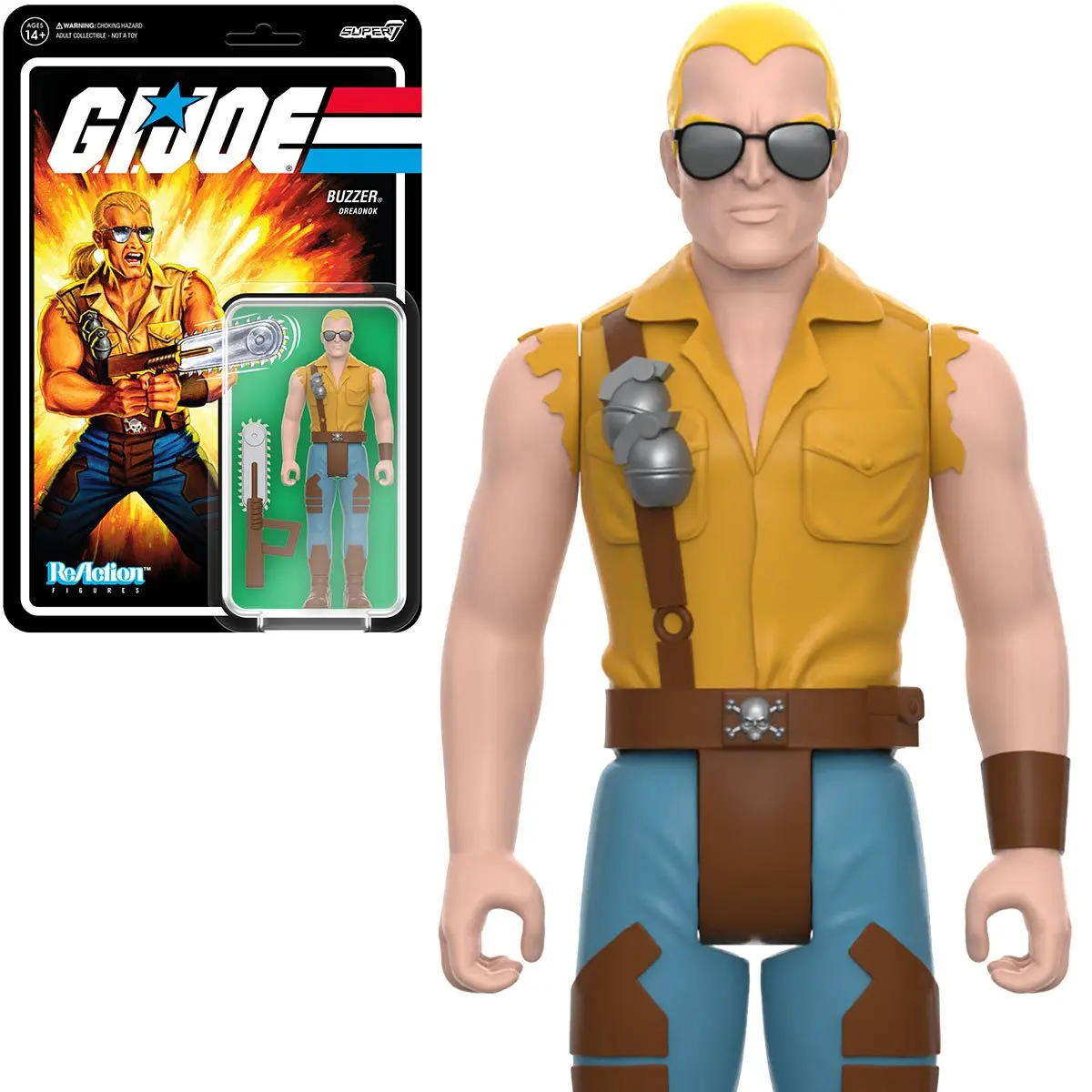Super7 Reaction Figures - G.I. Joe - Wave 7 - Buzzer (Dreadnok) Action Figure (83385) 1