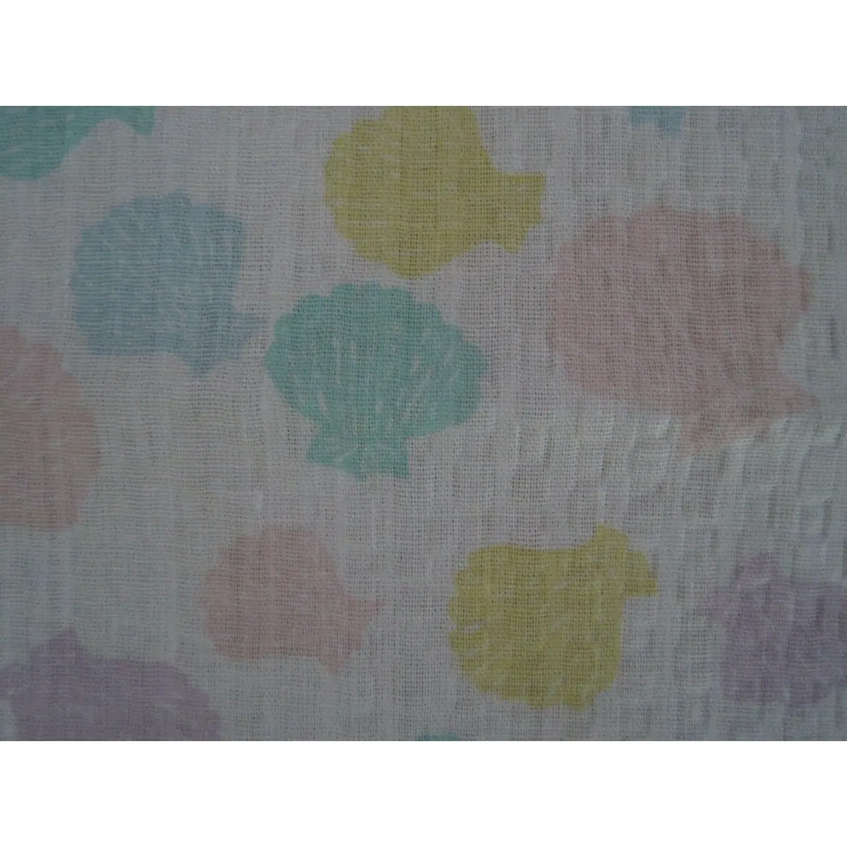 Seersucker Puckered Clamshell Beach Seashore Novelty Woven Cotton Fabric Pastel 1