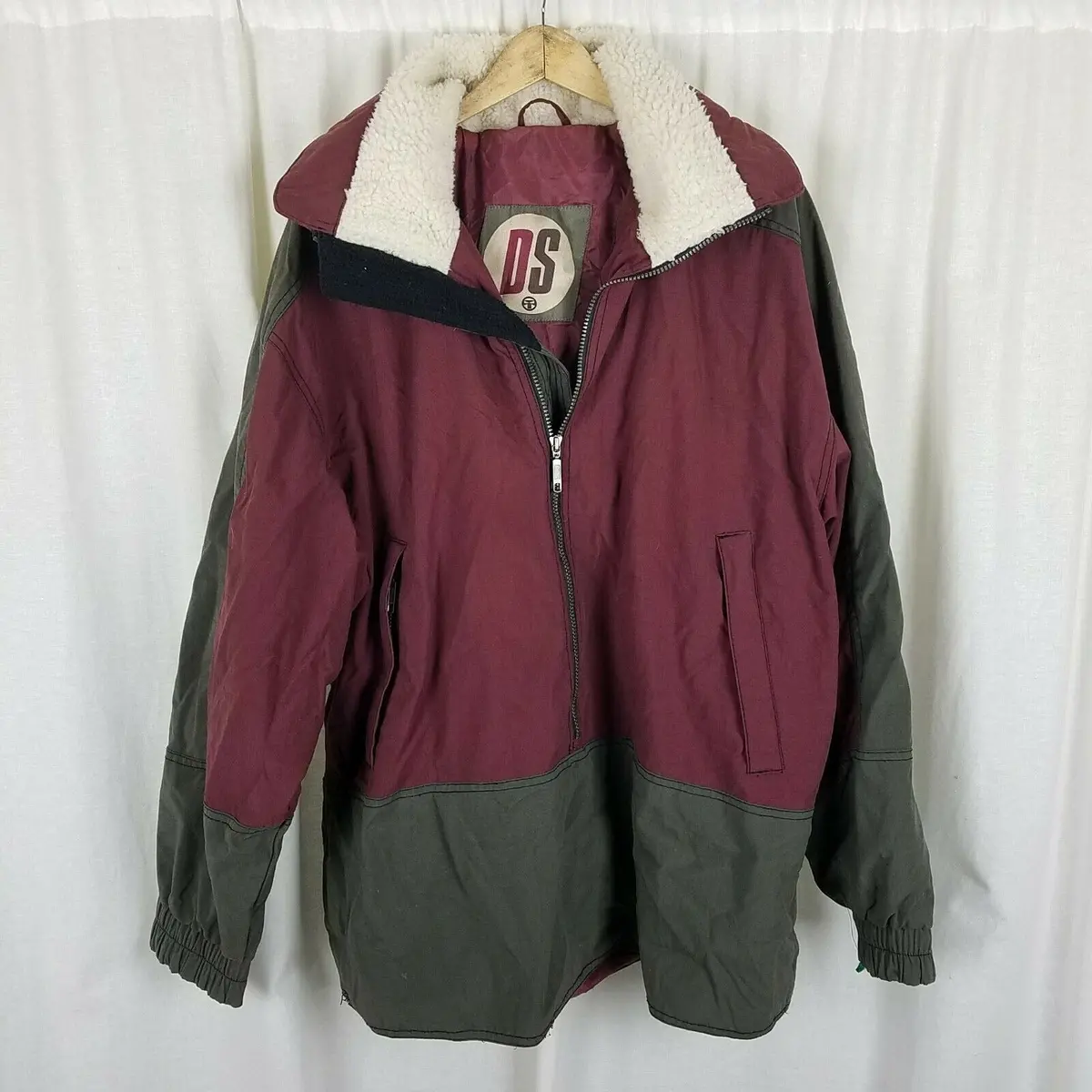 Vintage Ds 3/4 Zip Pullover Heavyweight Windbreaker Parka Ski Jacket Mens L 90S 1