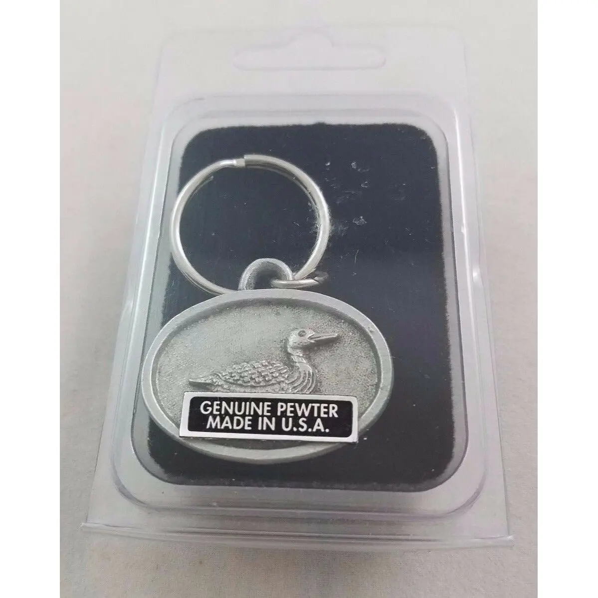 Loon Duck Bird Pewter Keyring Keychain Fob Maine Souvenir Lake Metal Car Keys 2
