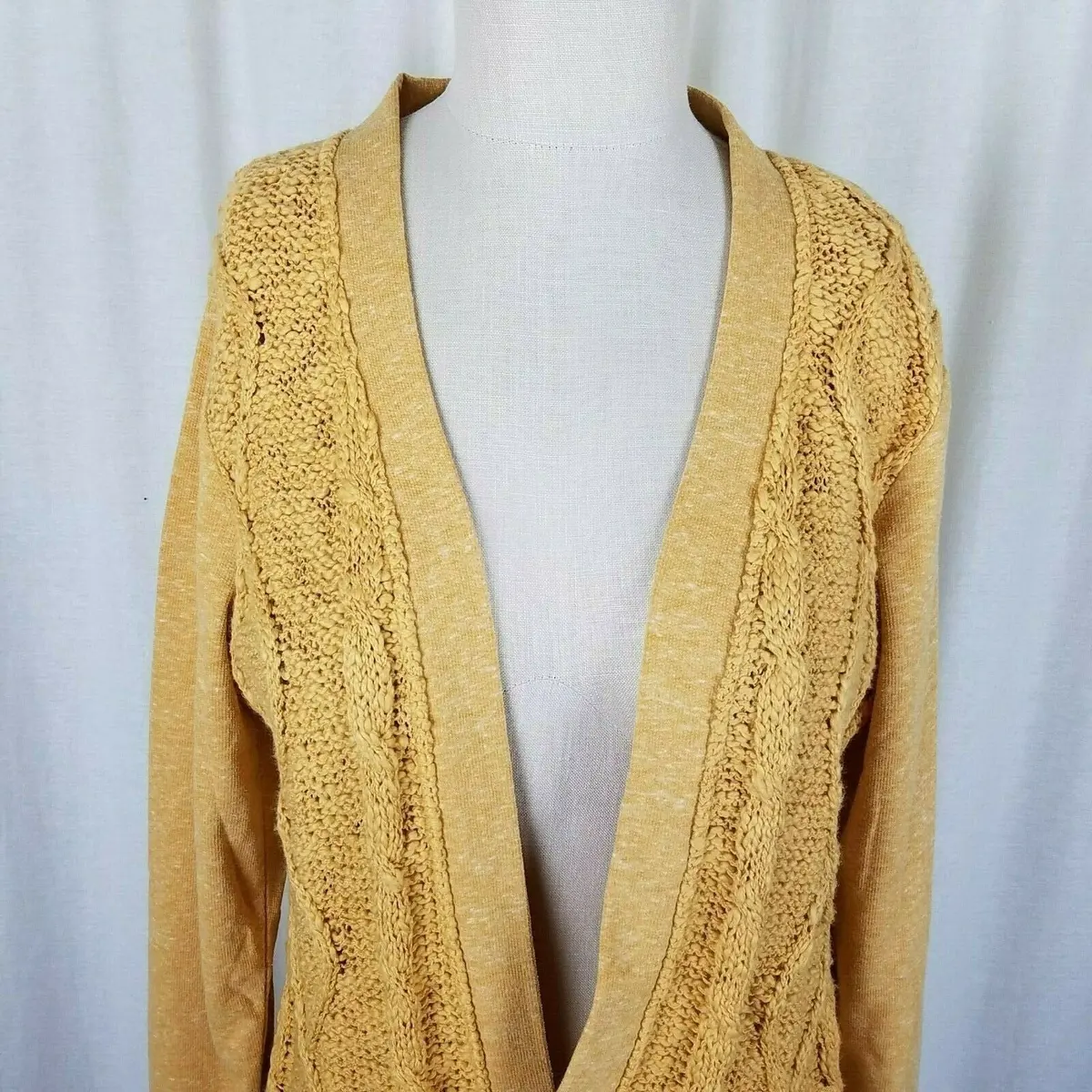 Evy's Tree The Chloe Curry Knit Long Sweater Cardigan Coat Womens Xl Coatigan 2