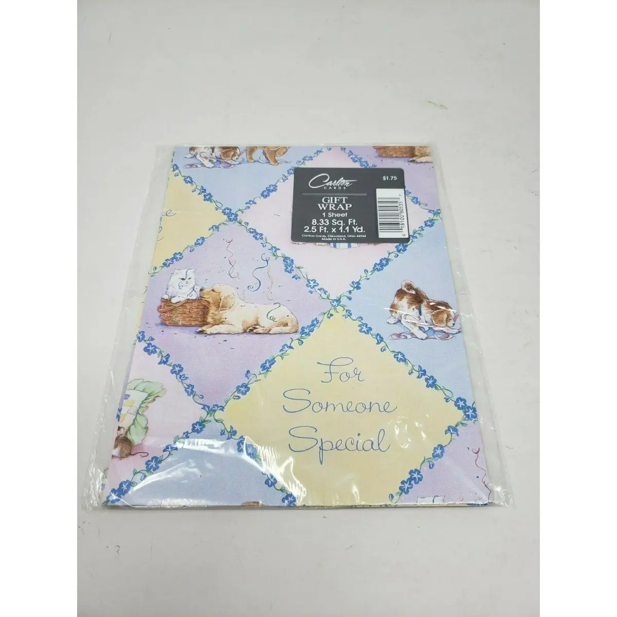 Carlton Cards For Someone Special Dogs Cats Gift Wrap Wrapping Paper Vintage Usa 1