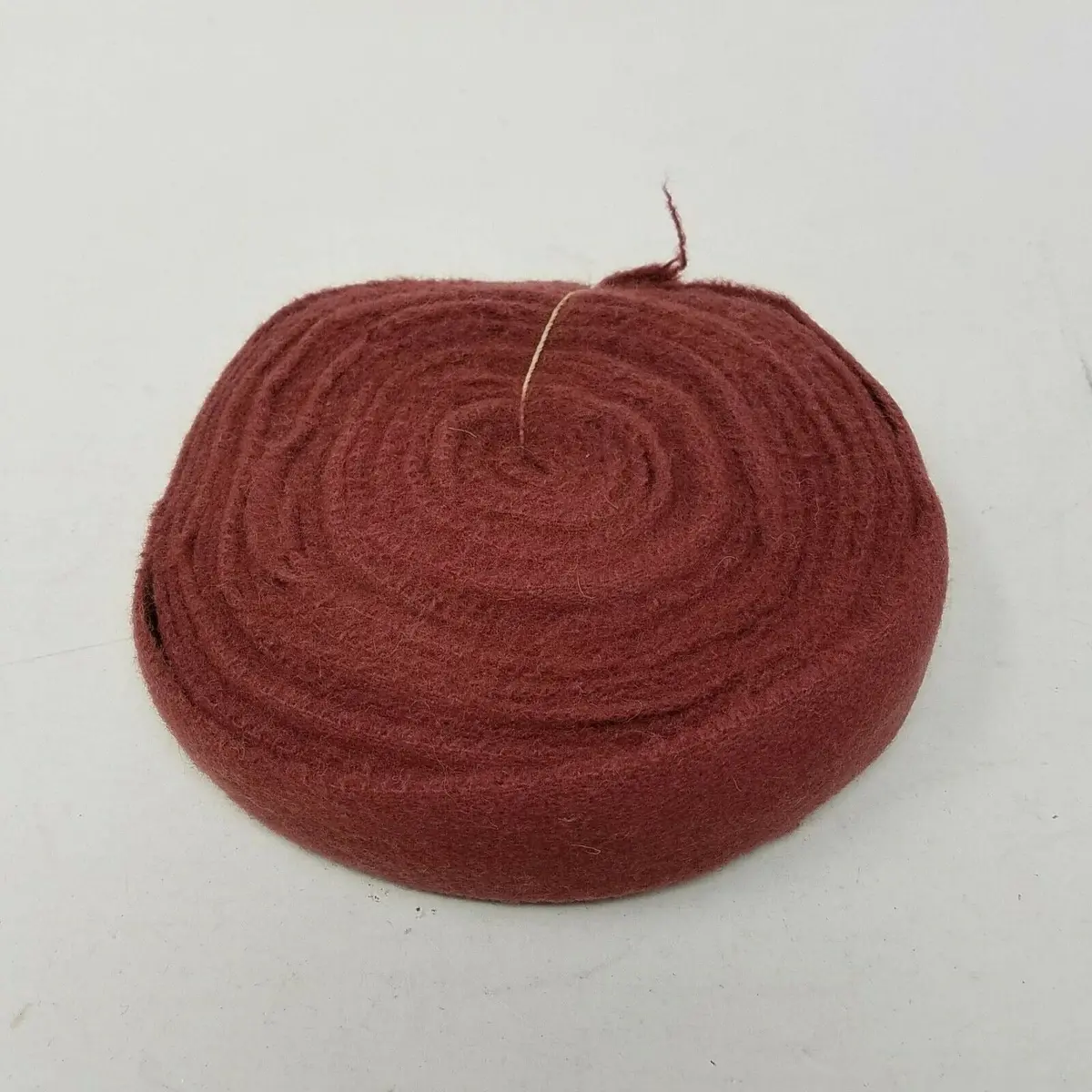 Rug Braiding Brick Red Roving Soft Wool Cashmere Strips Fabric Ribbon Binding 1