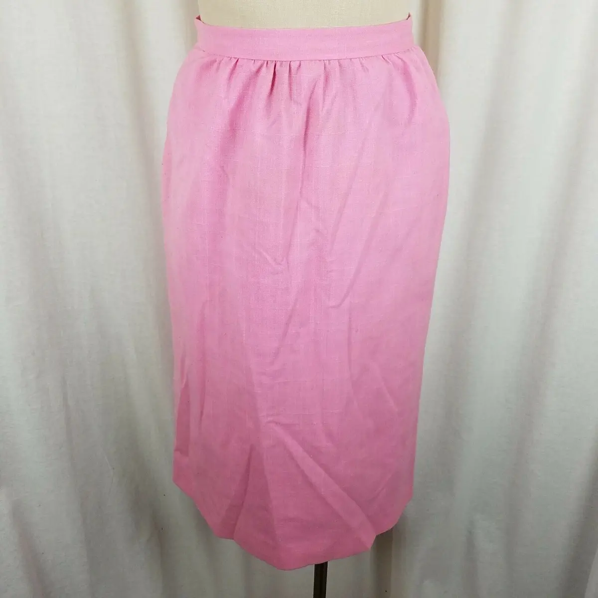 Vintage Elysee Gathered Hippie Boho Midi Skirt Bubblegum Pink Womens 10 80S Usa 1