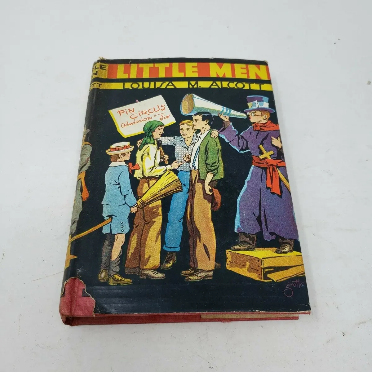 Vintage 1940S Hardcover Book Little Men Pin Circus Louisa M Alcott Cover Fiction 1