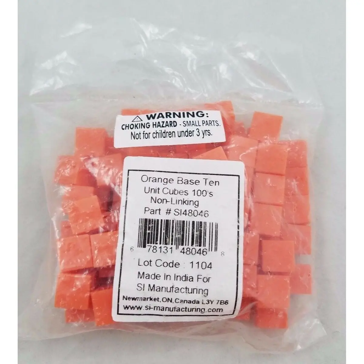 Si Math Manipulatives Orange Base Ten 10 Unit Cubes 100S Homeschool Educational 1