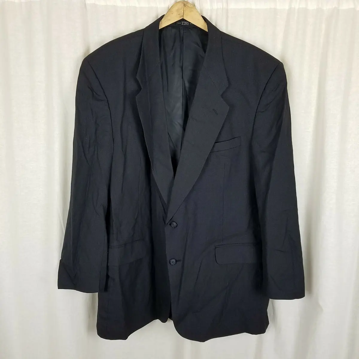 Oleg Cassini Couture Basketweave Worsted Wool Sport Coat Jacket Blazer Mens 48L 1